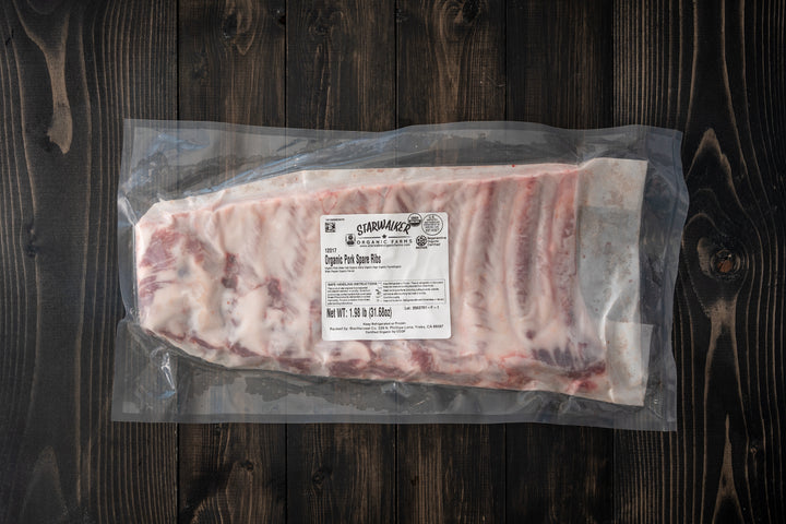 Pork Spare Ribs Whole Rack, Organic