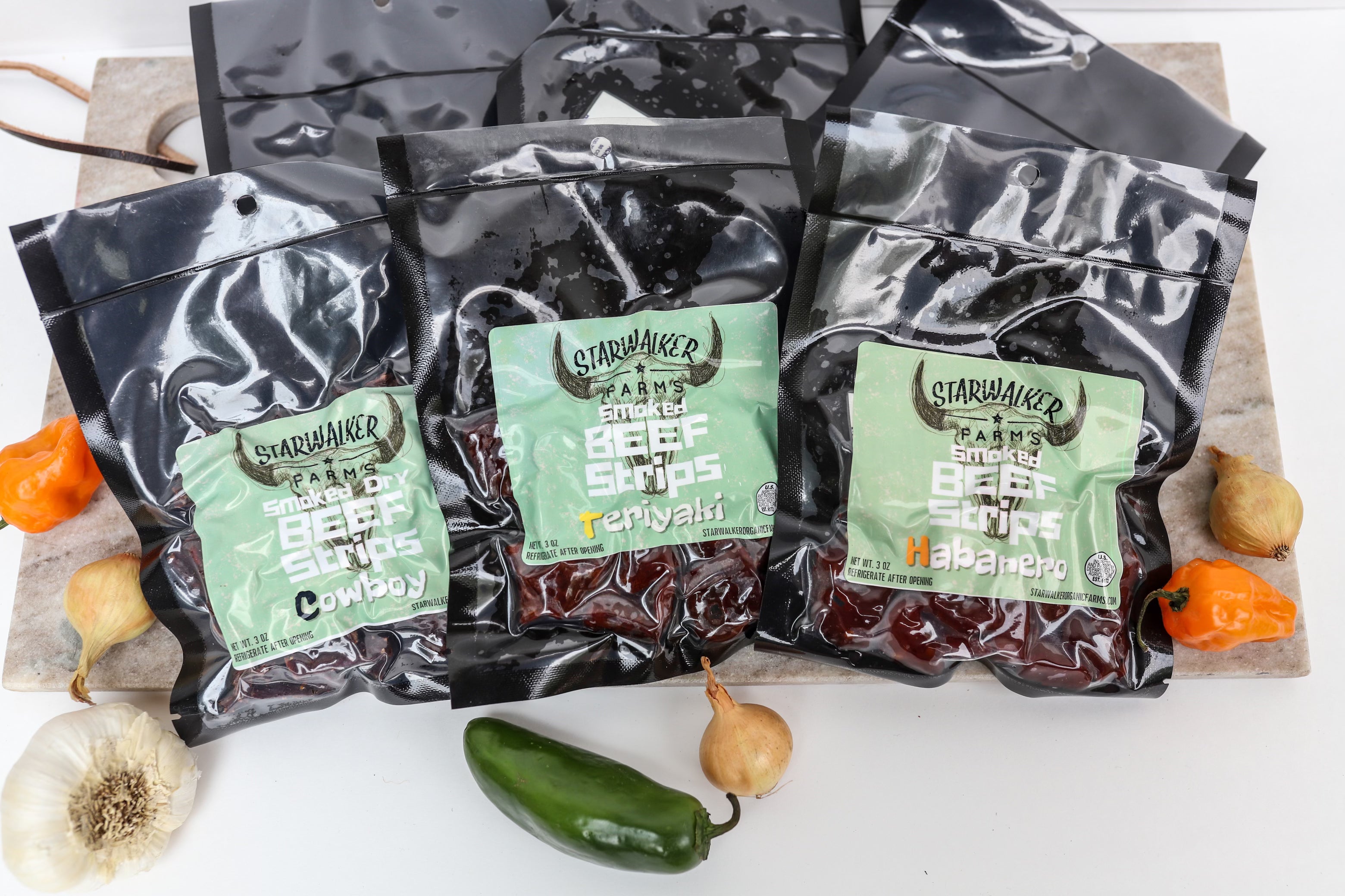 Garlic Smoked Beef Jerky Strips