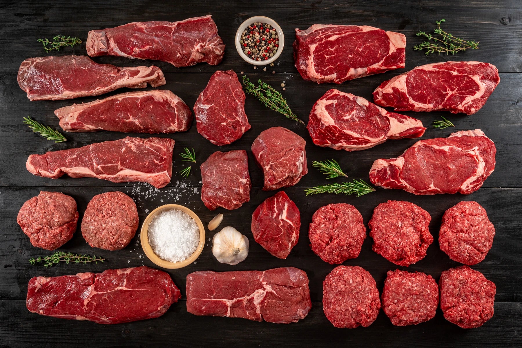 A selection of StarWalker steaks and ground beef